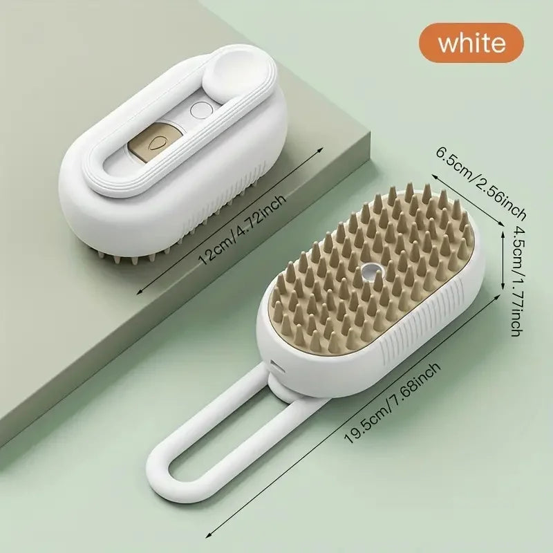 Steam Brush Pro: Cepillo de vapor 3 en 1 para mascotas: masaje, pulverización y eliminación del pelo.